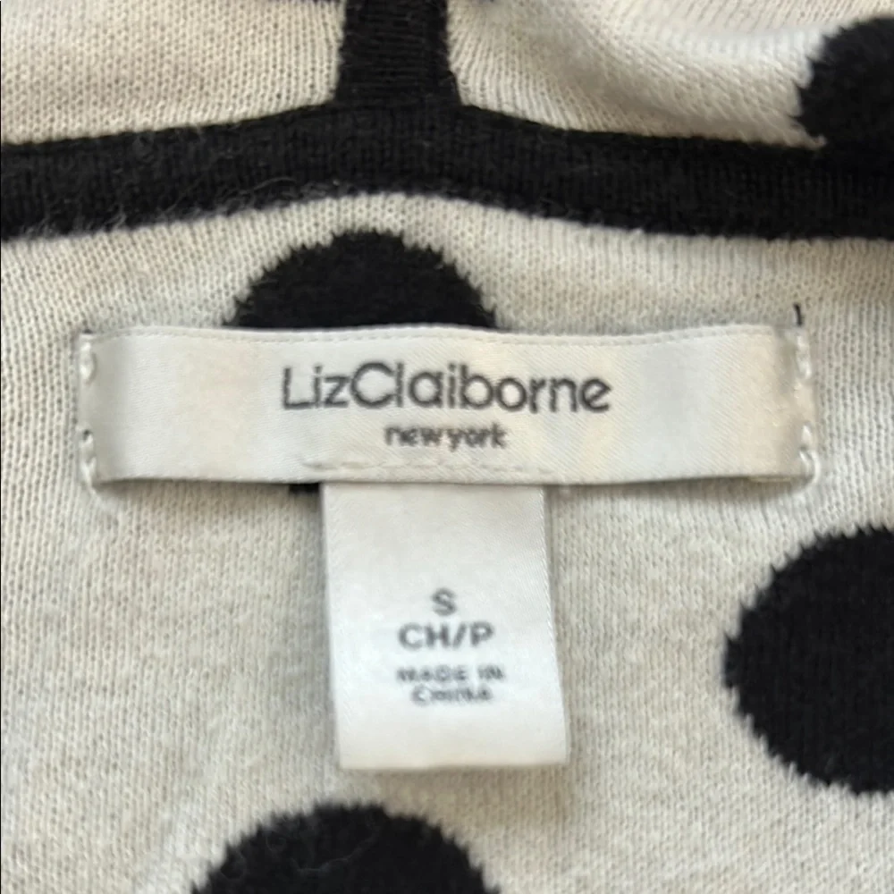 Liz Claiborne Black and White Polka Dot Hoodie Sz S